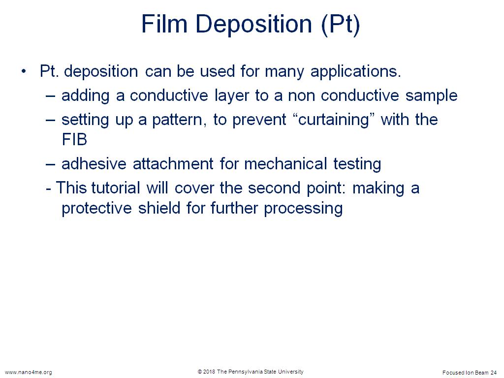 Film Deposition (Pt)