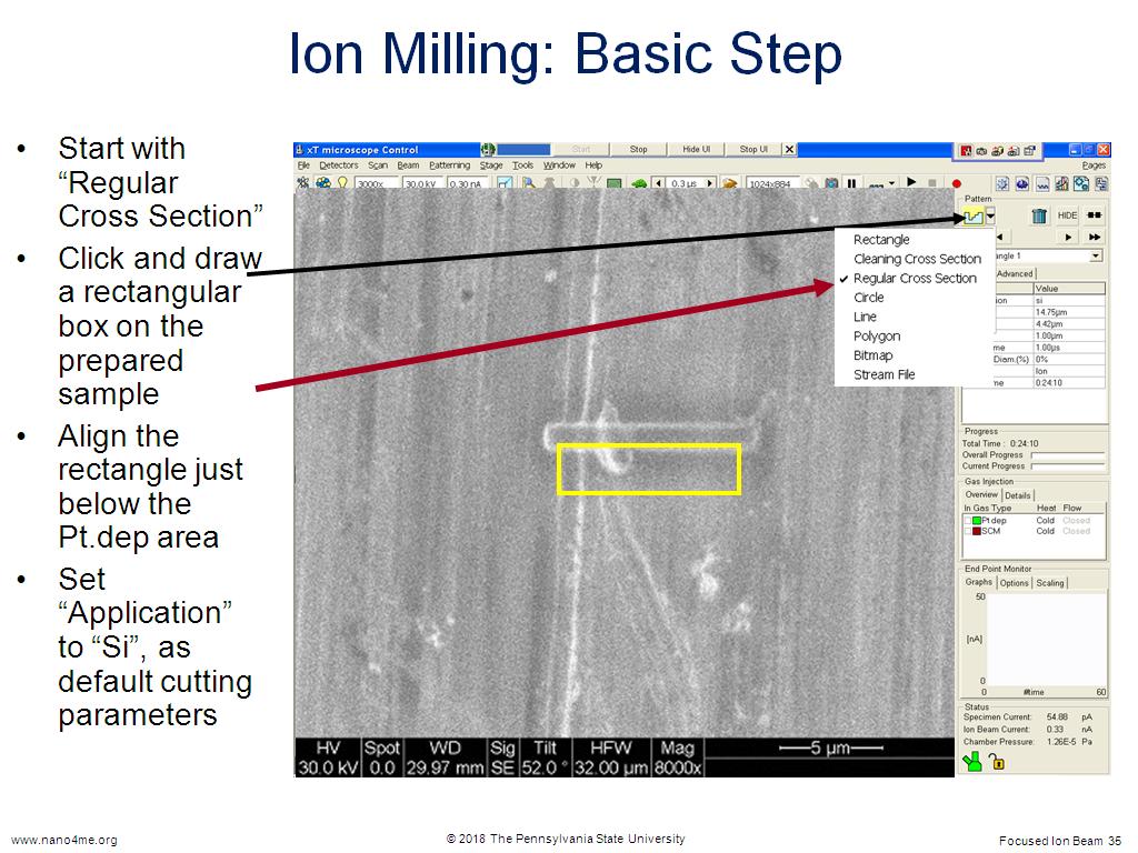 Ion Milling: Basic Step