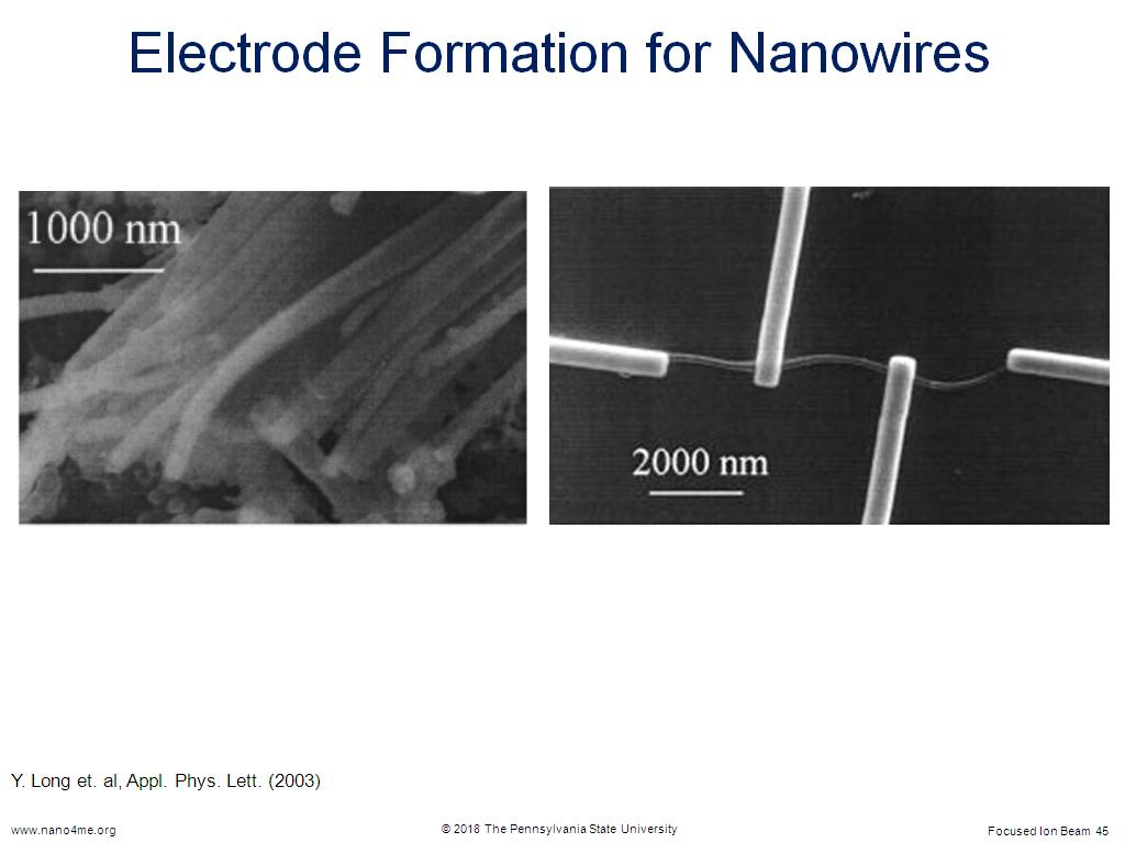Electrode Formation for Nanowires