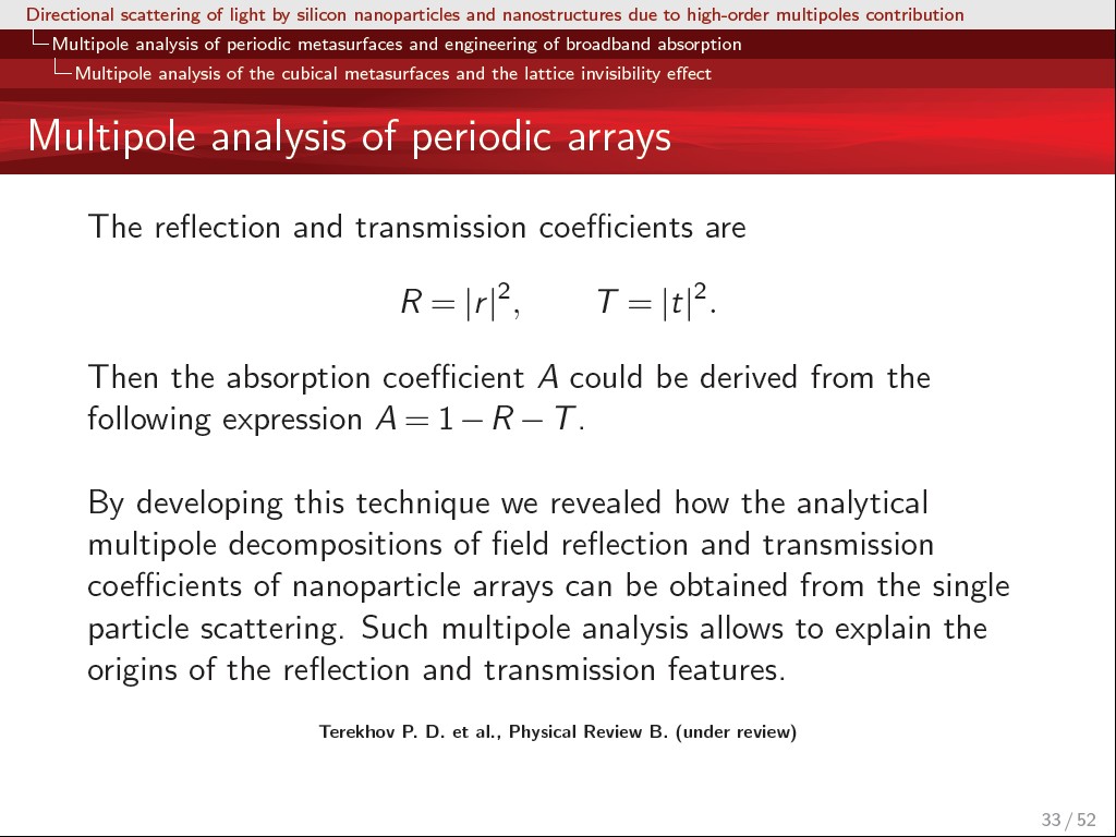 Multipole analysis of periodic arrays