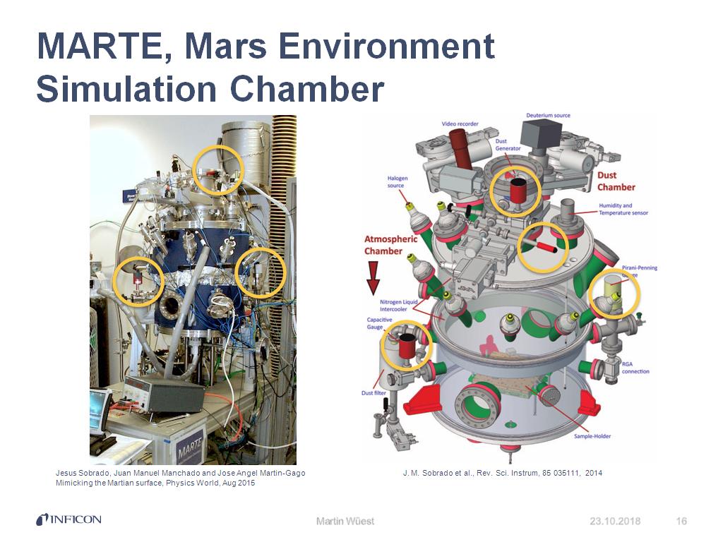 MARTE, Mars Environment Simulation Chamber