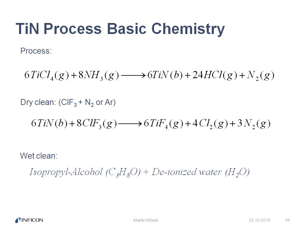 TiN Process Basic Chemistry