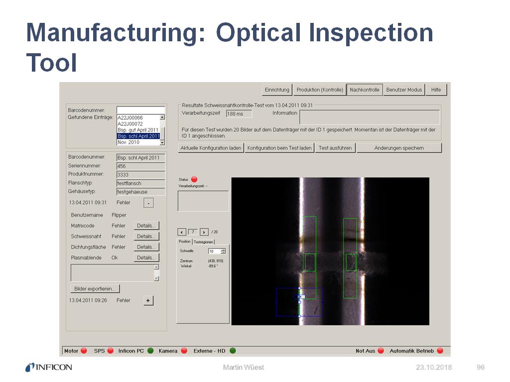 Manufacturing: Optical Inspection Tool