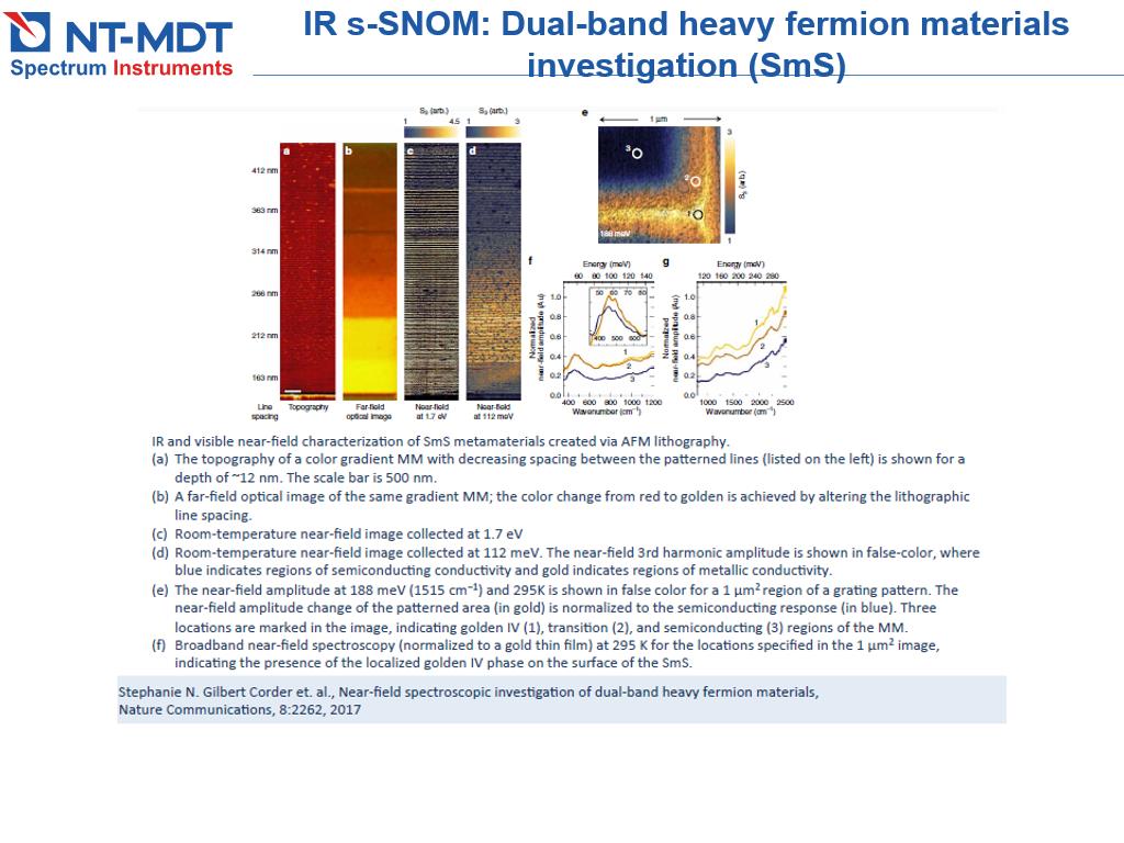 IR s-SNOM: Dual-band heavy fermion materials investigation (SmS)