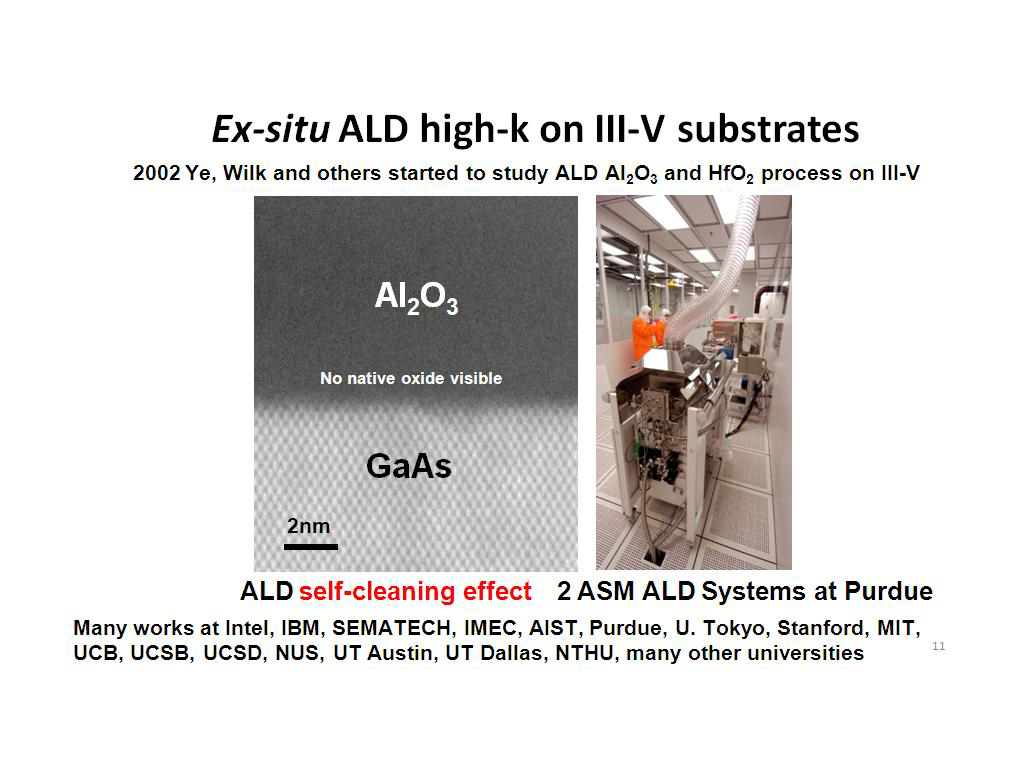 Ex-situ ALD high-k on III-V substrates