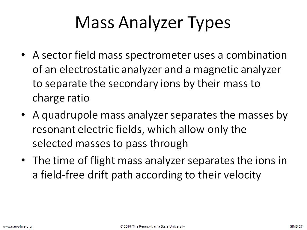 Mass Analyzer Types