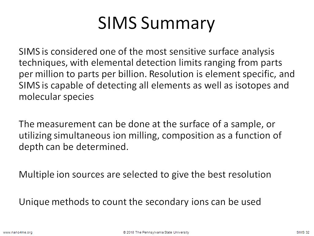SIMS Summary
