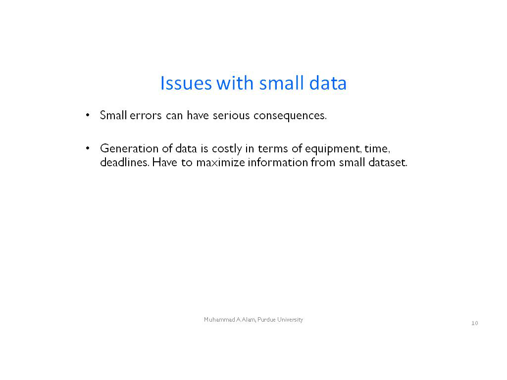 Issues with small data