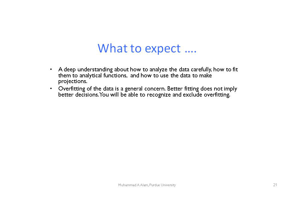 What to expect ….