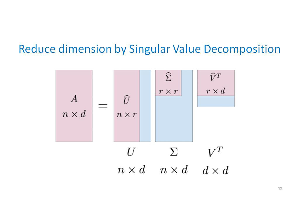Reduce dimension by Singular Value Decomposition