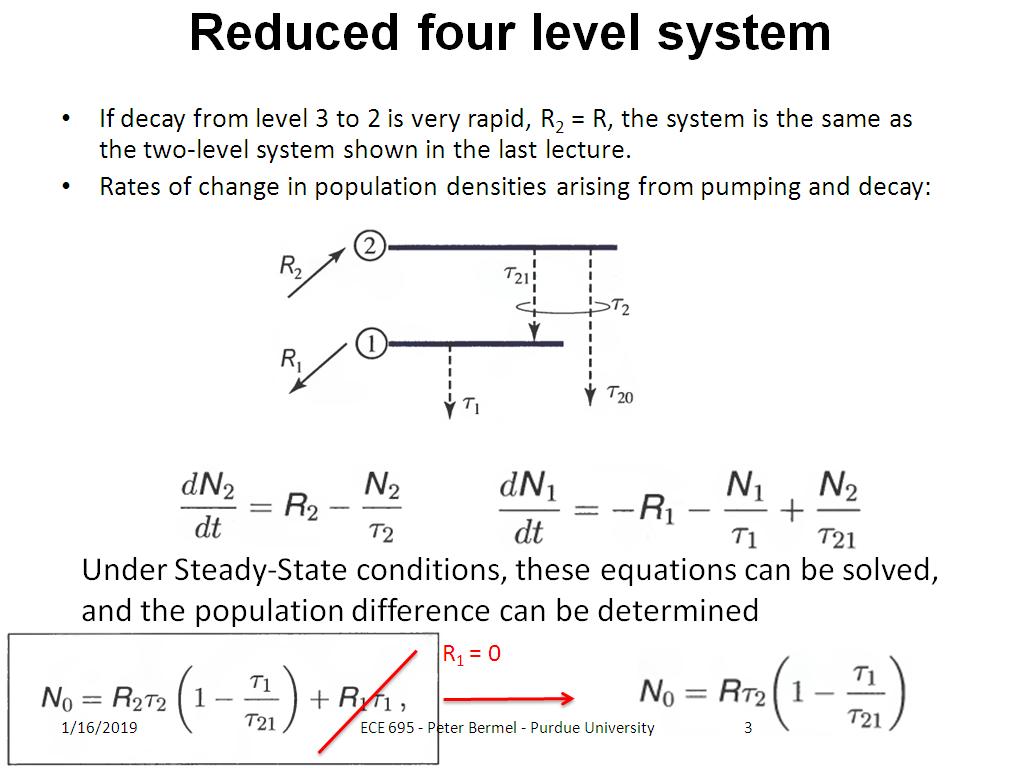 Reduced four level system