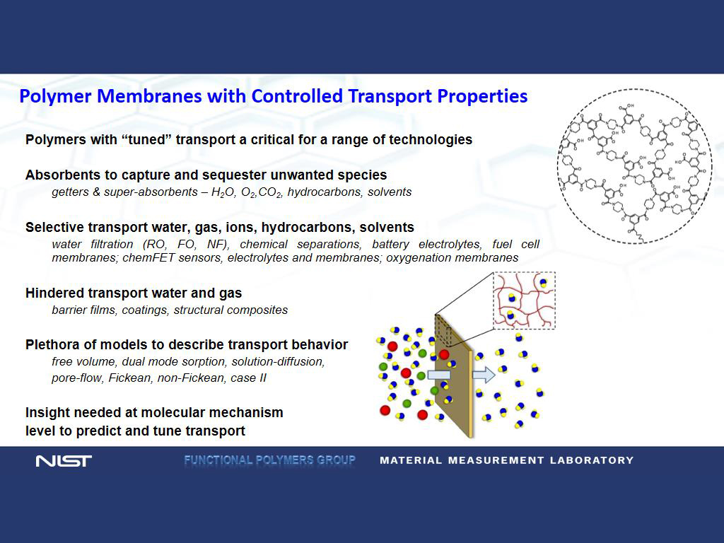 Polymer Membranes with Controlled Transport Properties