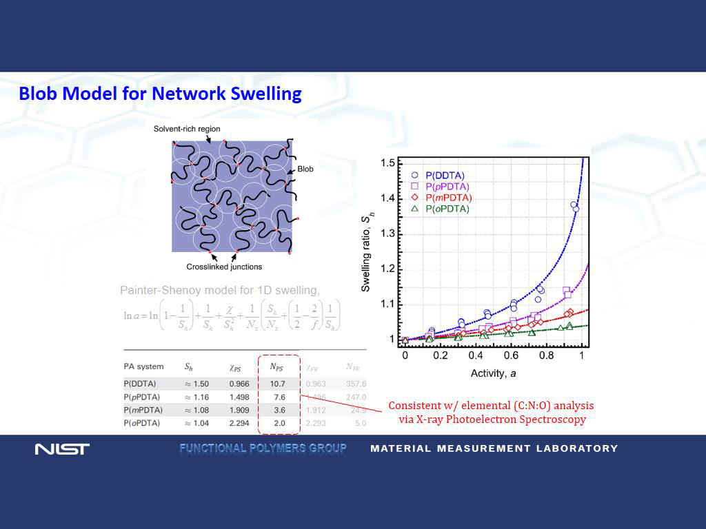 Blob Model for Network Swelling