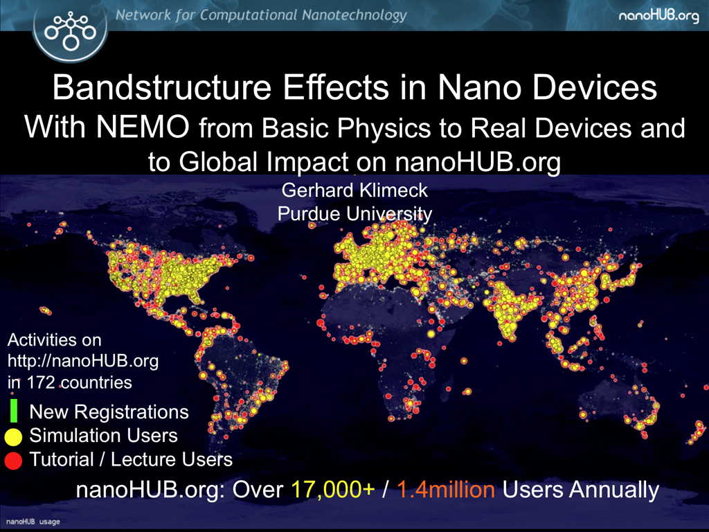 Bandstructure Effects in Nano Devices With NEMO