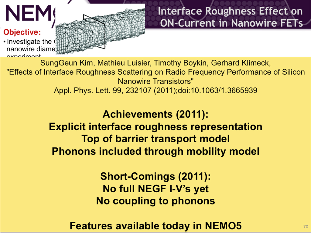 Interface Roughness Effect on ON-Current in Nanowire FETs