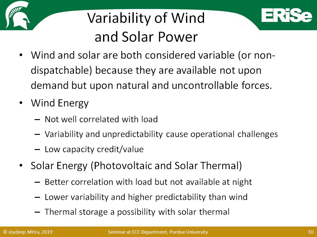 Variability of Wind and Solar Power