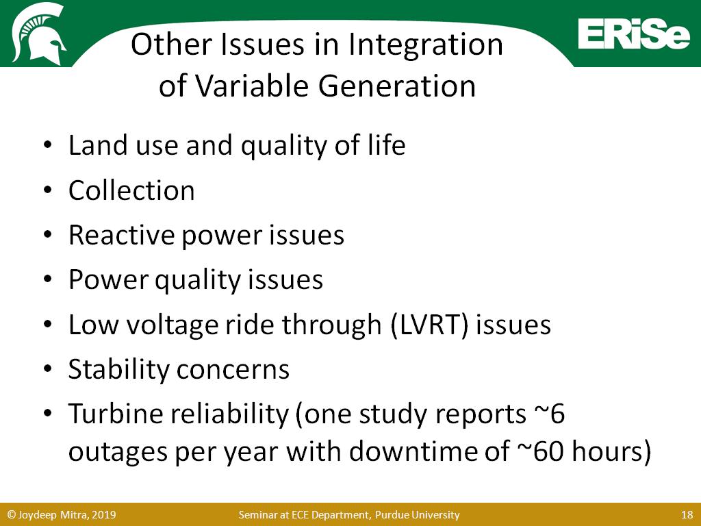 Other Issues in Integration of Variable Generation