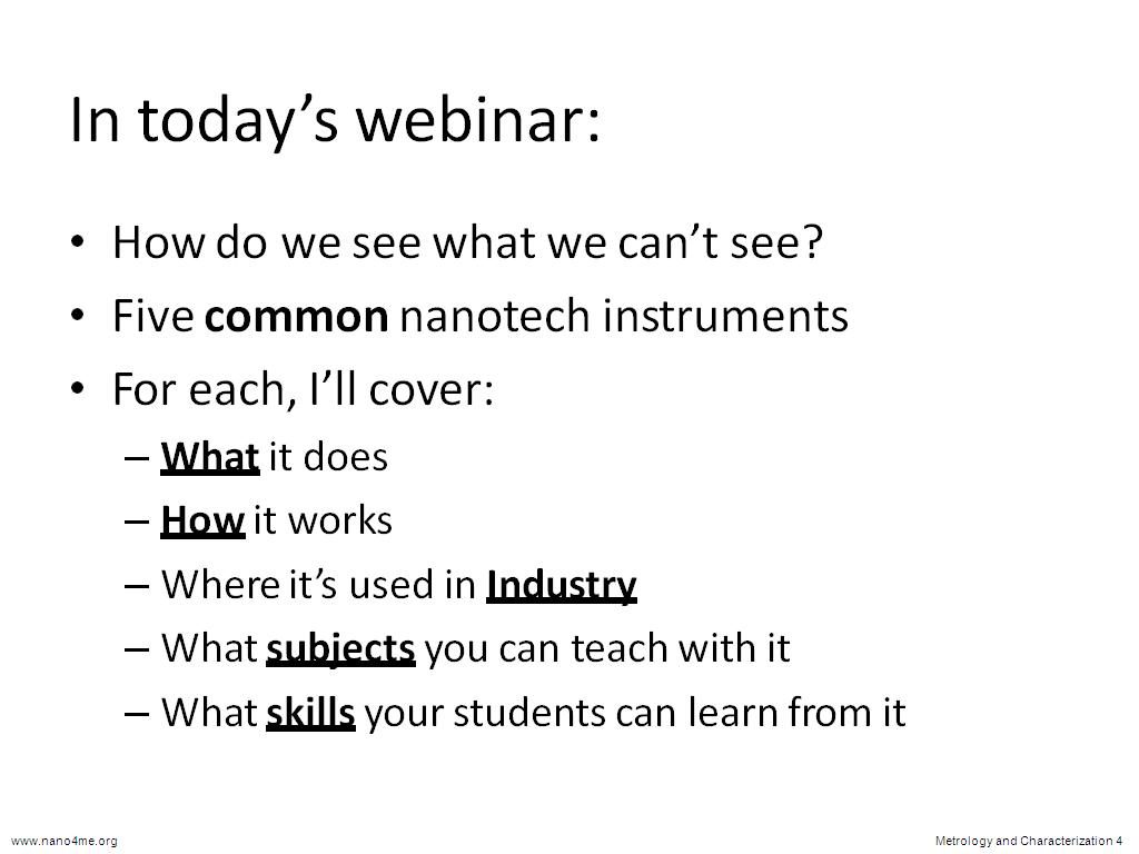 In today's webinar: