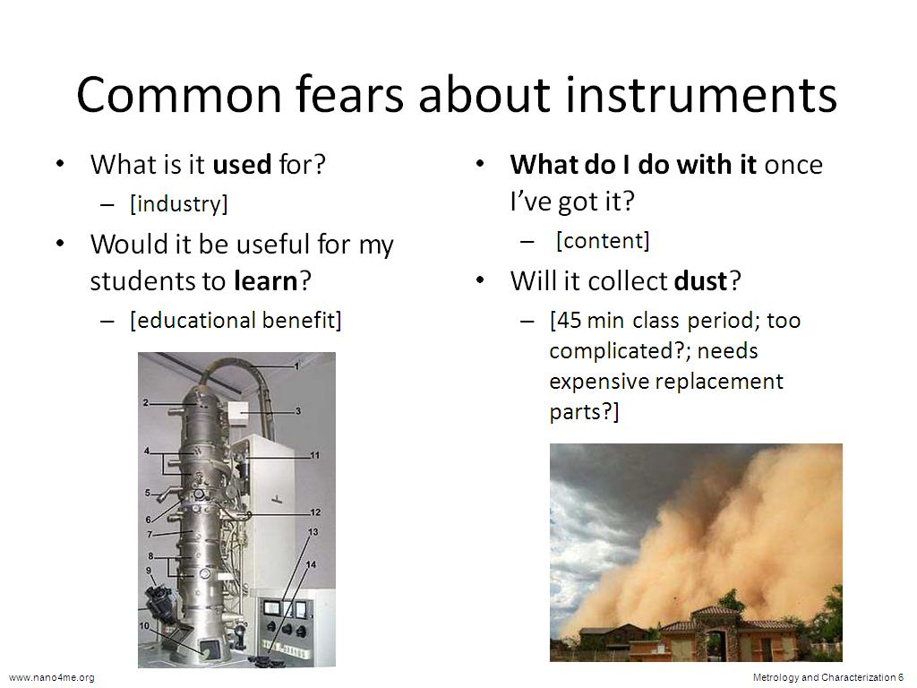 Common fears about instruments