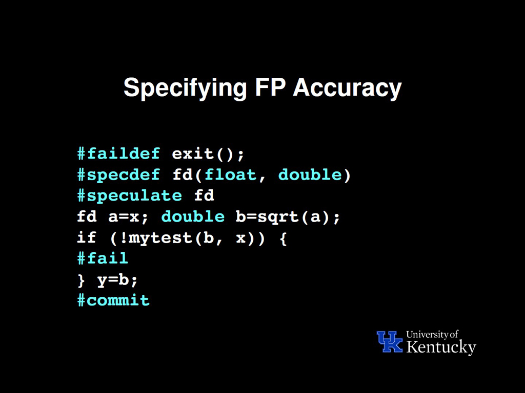 Specifying FP Accuracy