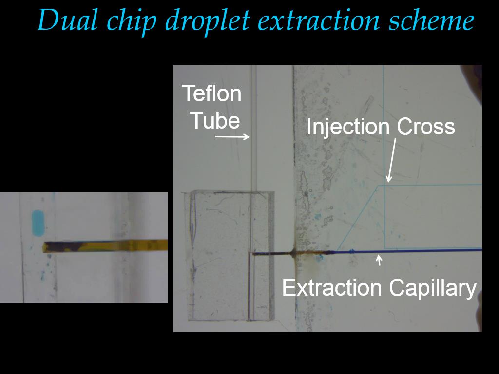Dual chip droplet extraction scheme