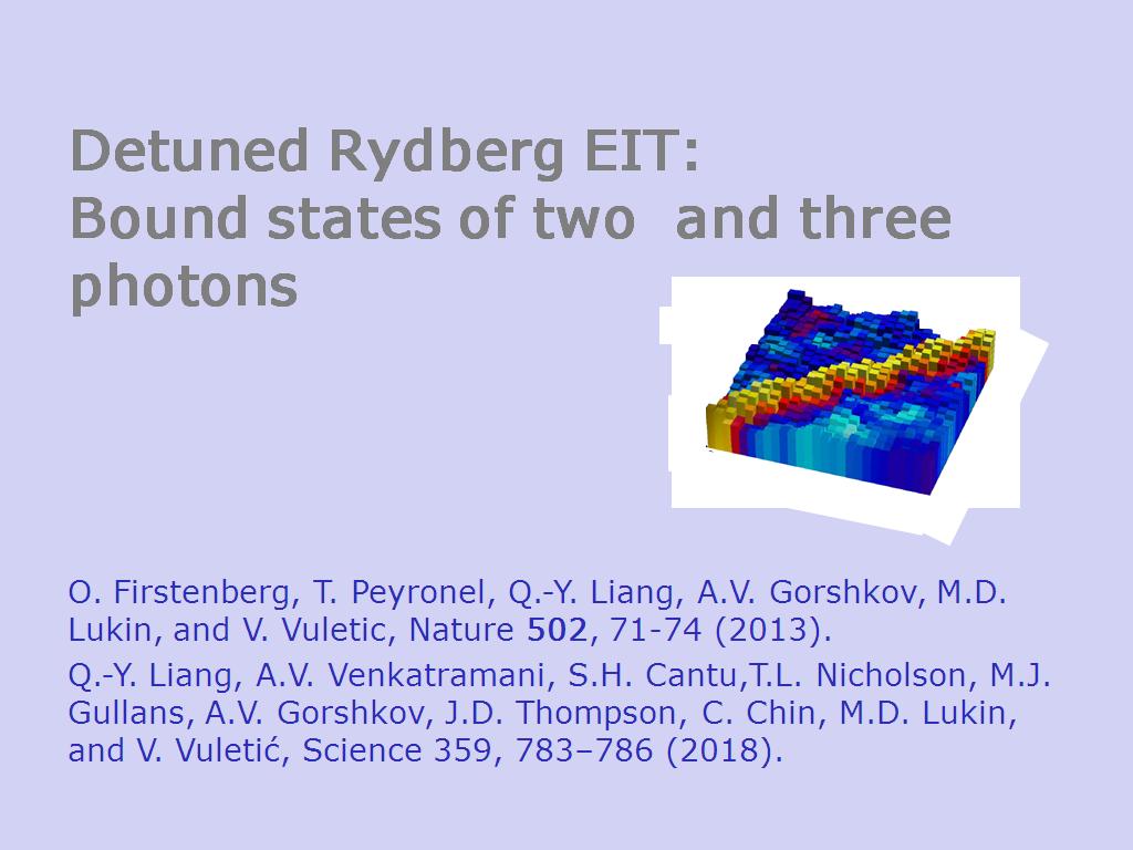 Detuned Rydberg EIT: Bound states of two and three photons
