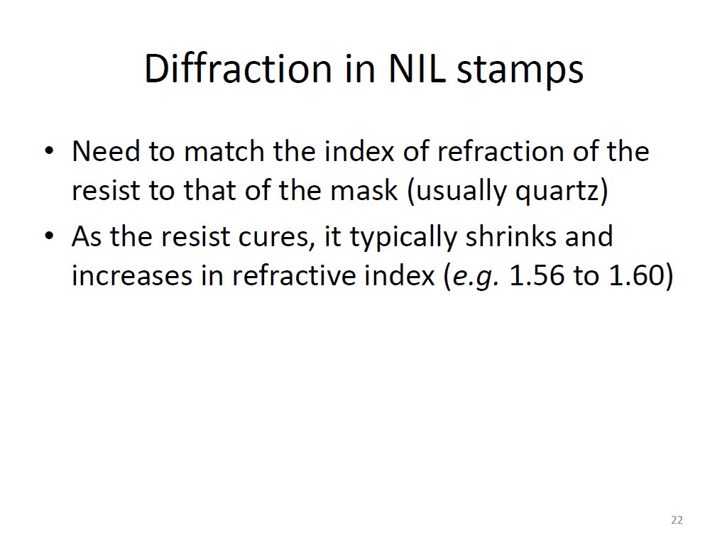 Diffraction in NIL stamps