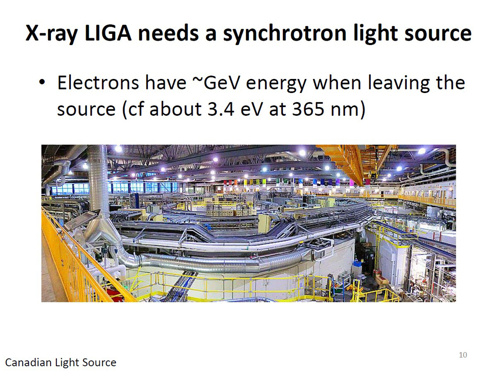 X-ray LIGA needs a synchrotron light source