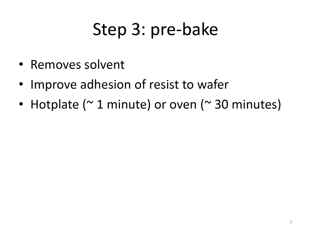 Step 3: pre-bake