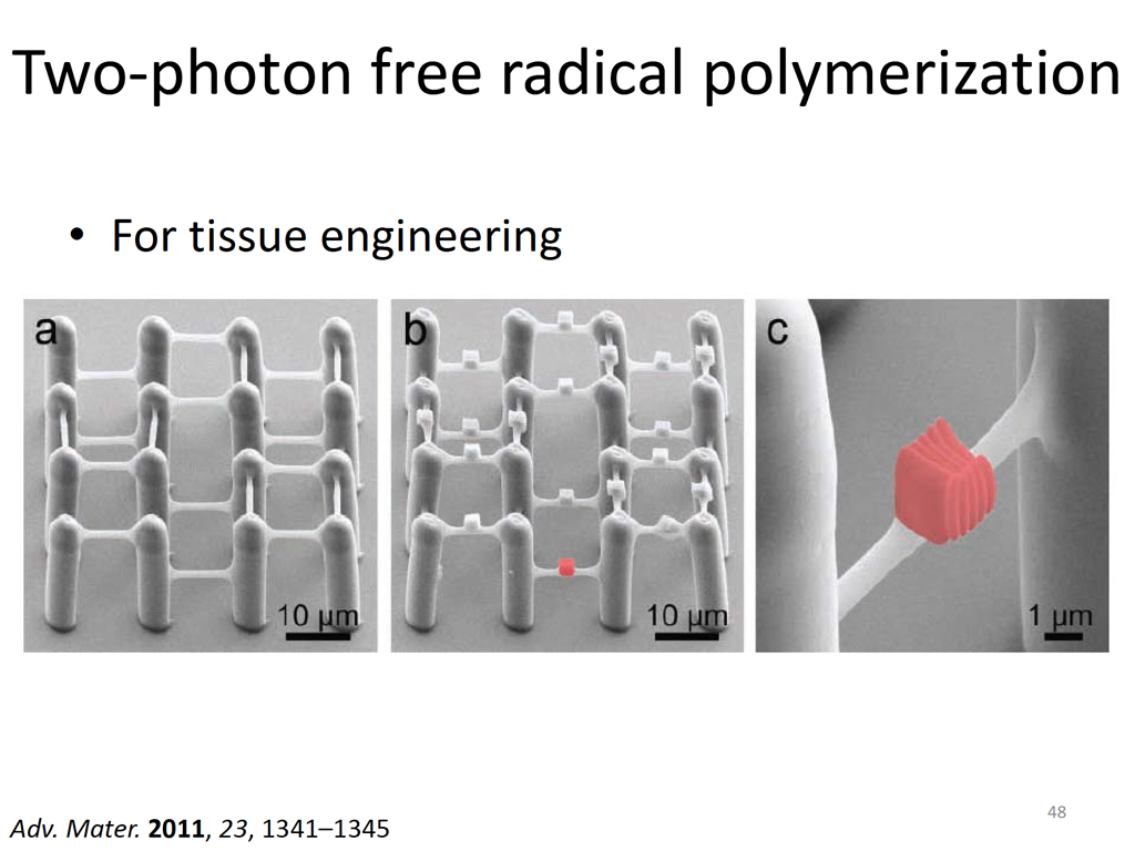 Two-photon free radical polymerization