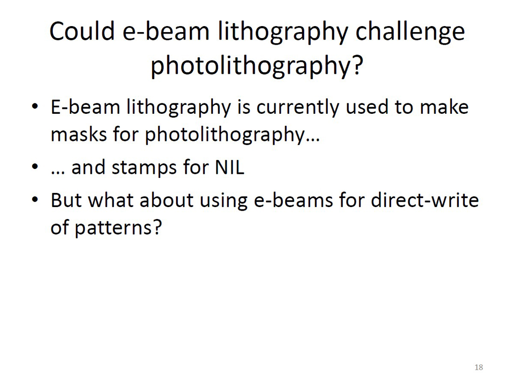 Could e-beam lithography challenge photolithography?