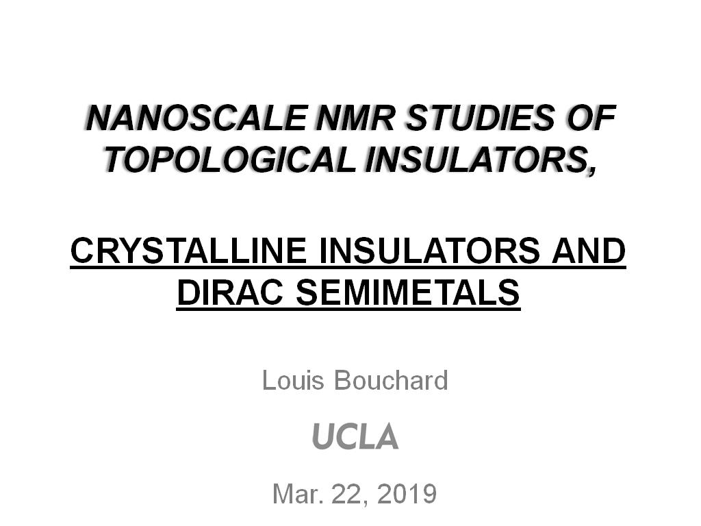 Nanoscale NMR studies of topological insulators,