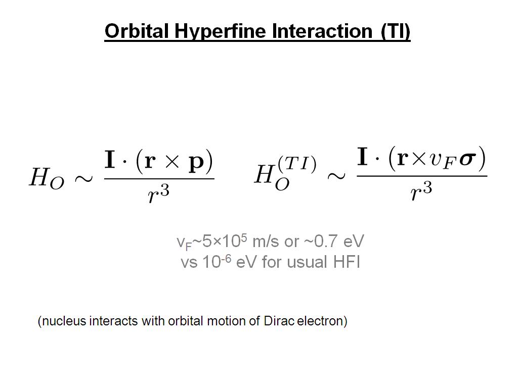 Orbital Hyperfine Interaction (TI)