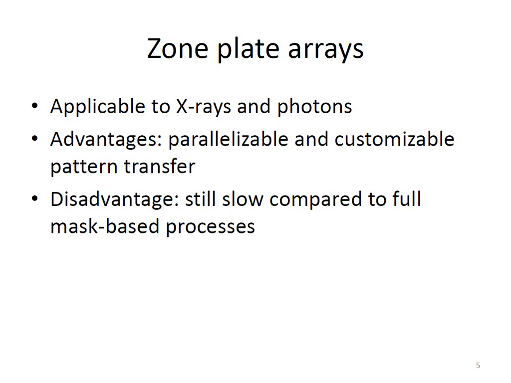 Zone plate arrays