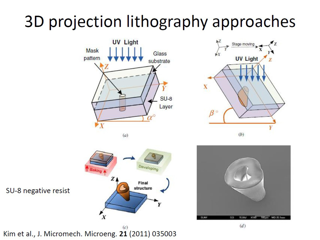 3D projection lithography approaches