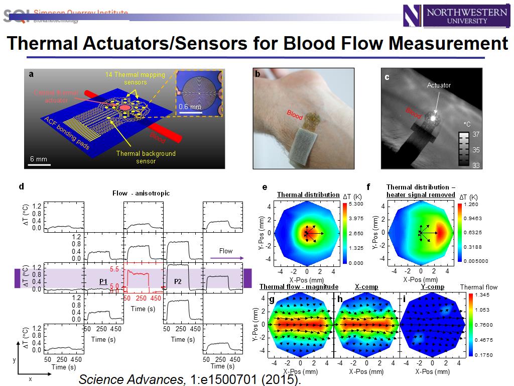 Thermal Actuators/Sensors for Blood Flow Measurement