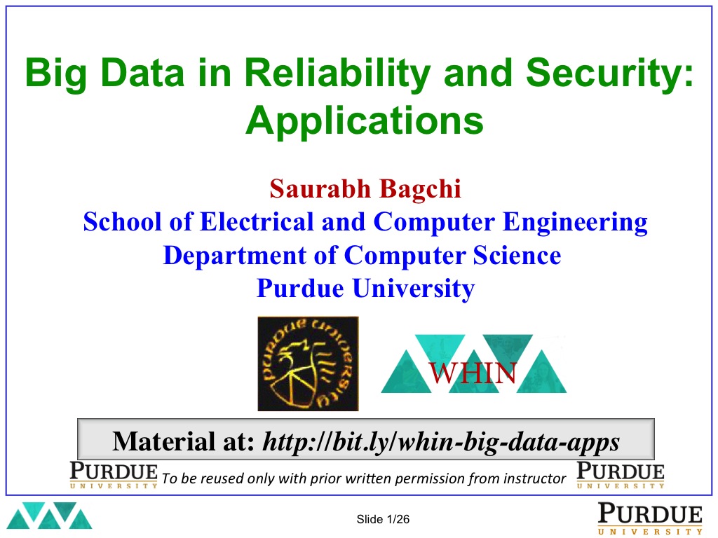 Big Data in Reliability and Security: Applications