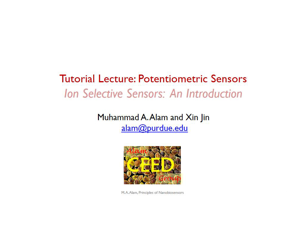 Tutorial Lecture: Potentiometric Sensors Ion Selective Sensors: An Introduction
