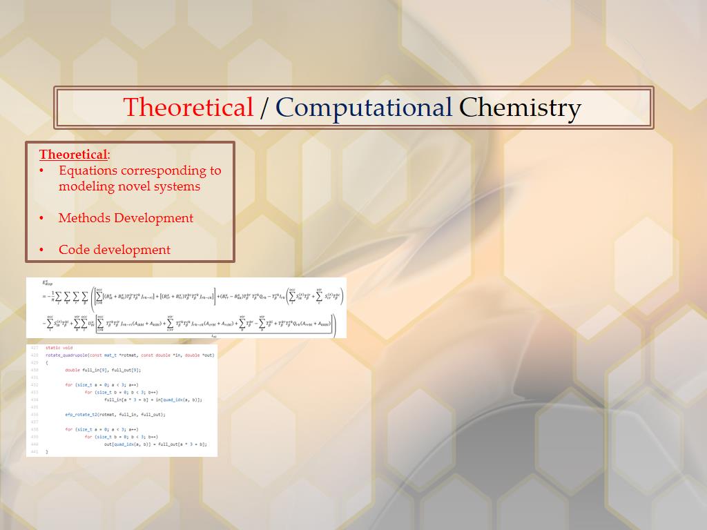 Theoretical / Computational Chemistry