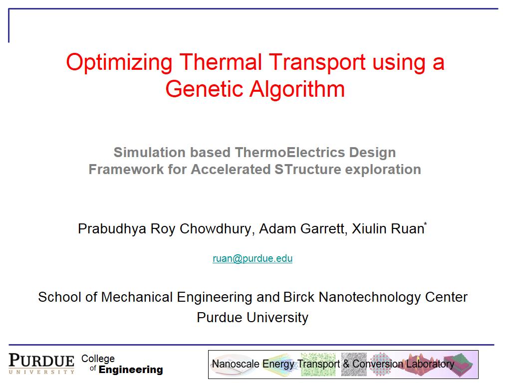 Optimizing Thermal Transport using a Genetic Algorithm