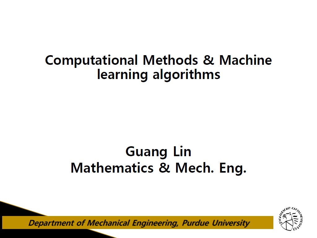 Computational Methods & Machine learning algorithms
