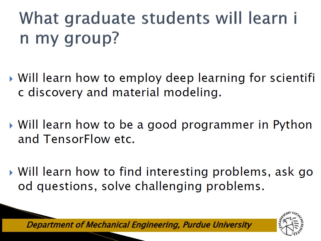 What graduate students will learn in my group?