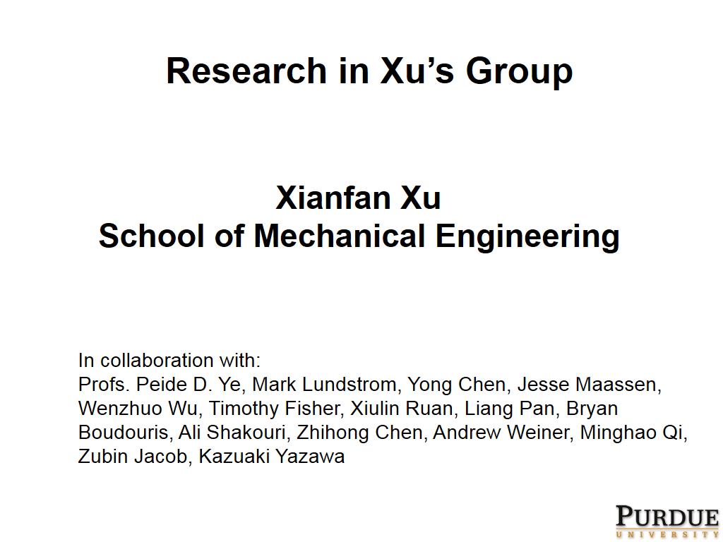 Research in Xu's Group