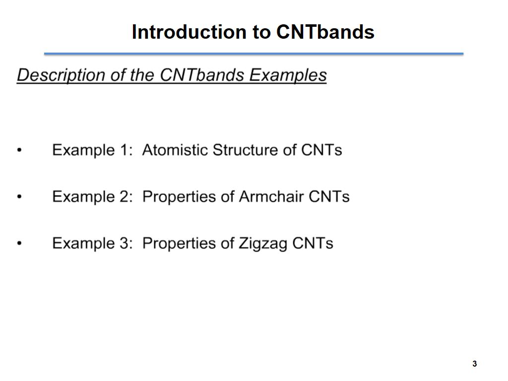 Introduction to CNTbands
