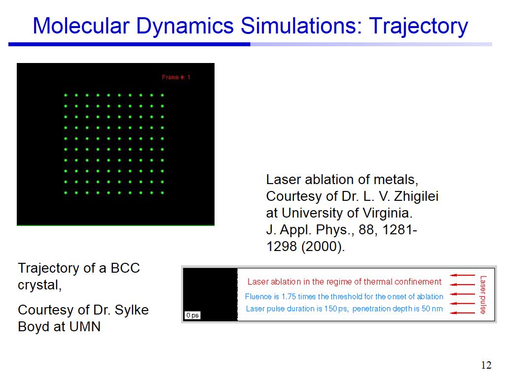 Molecular Dynamics Simulations: Trajectory