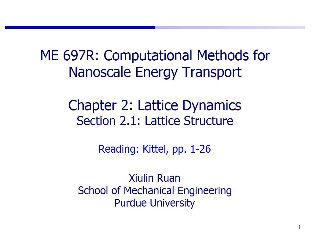 Lecture 2.1:: Lattice Structure