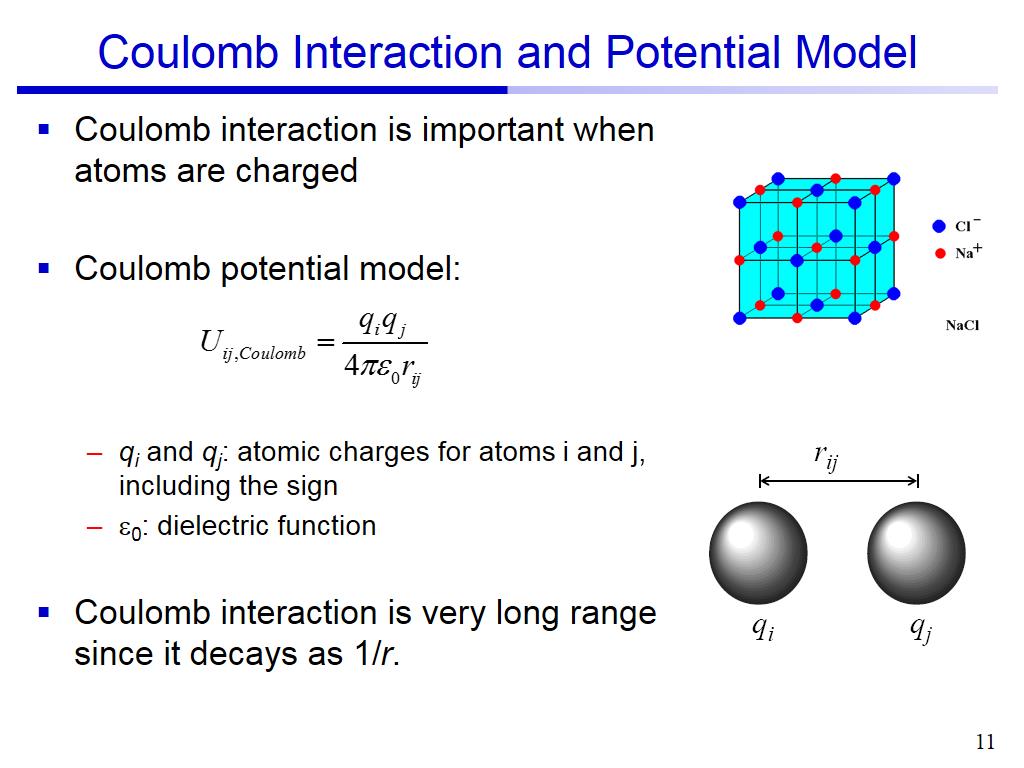 Coulomb Interaction and Potential Model