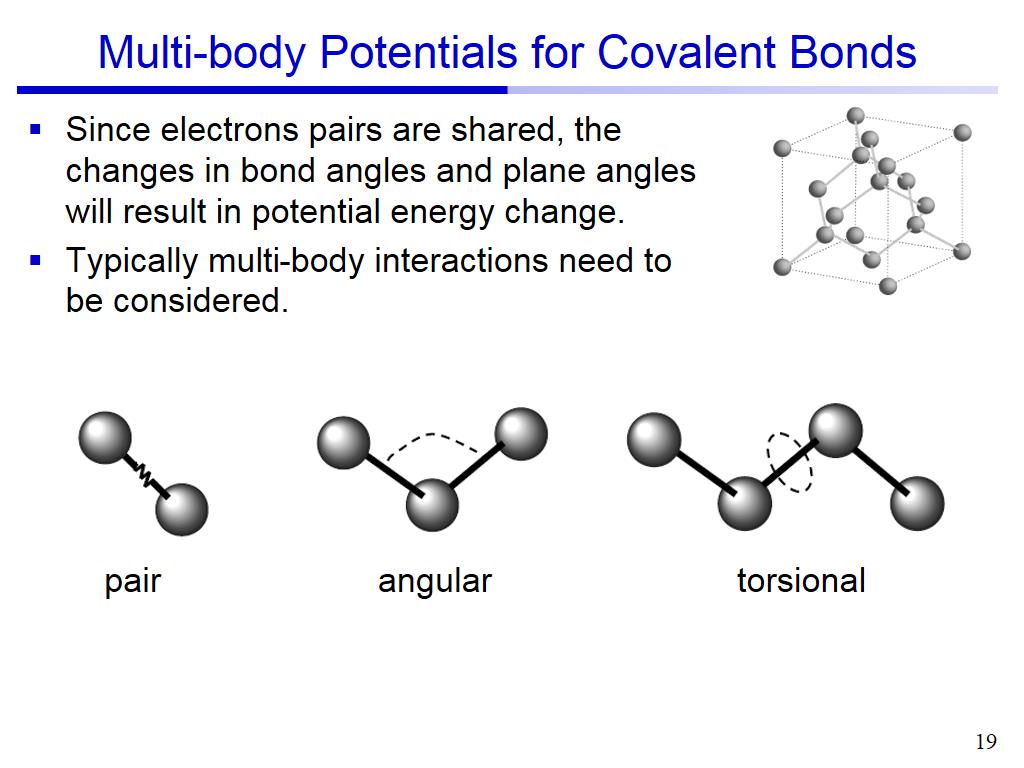 Multi-body Potentials for Covalent Bonds
