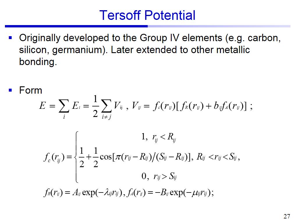 Tersoff Potential