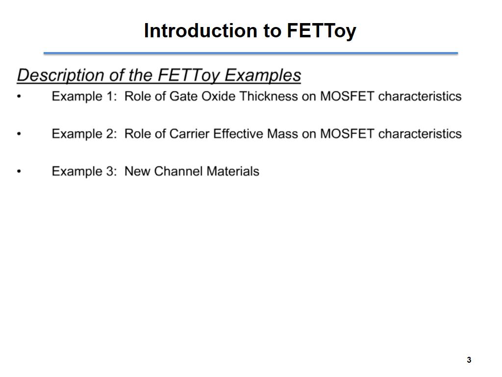 Introduction to FETToy
